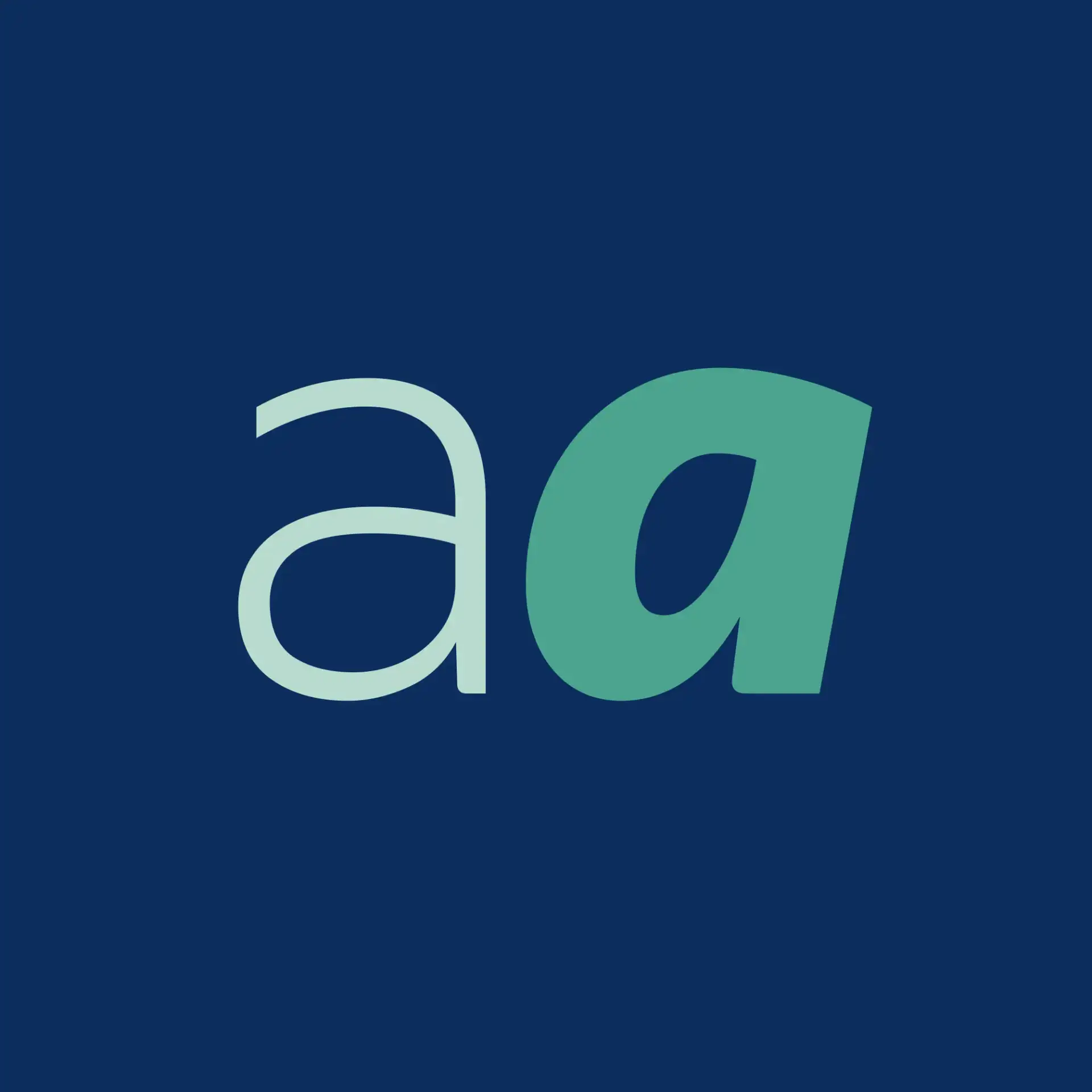 he letter a in Indeed Sans type set in light weight and then in bold italic