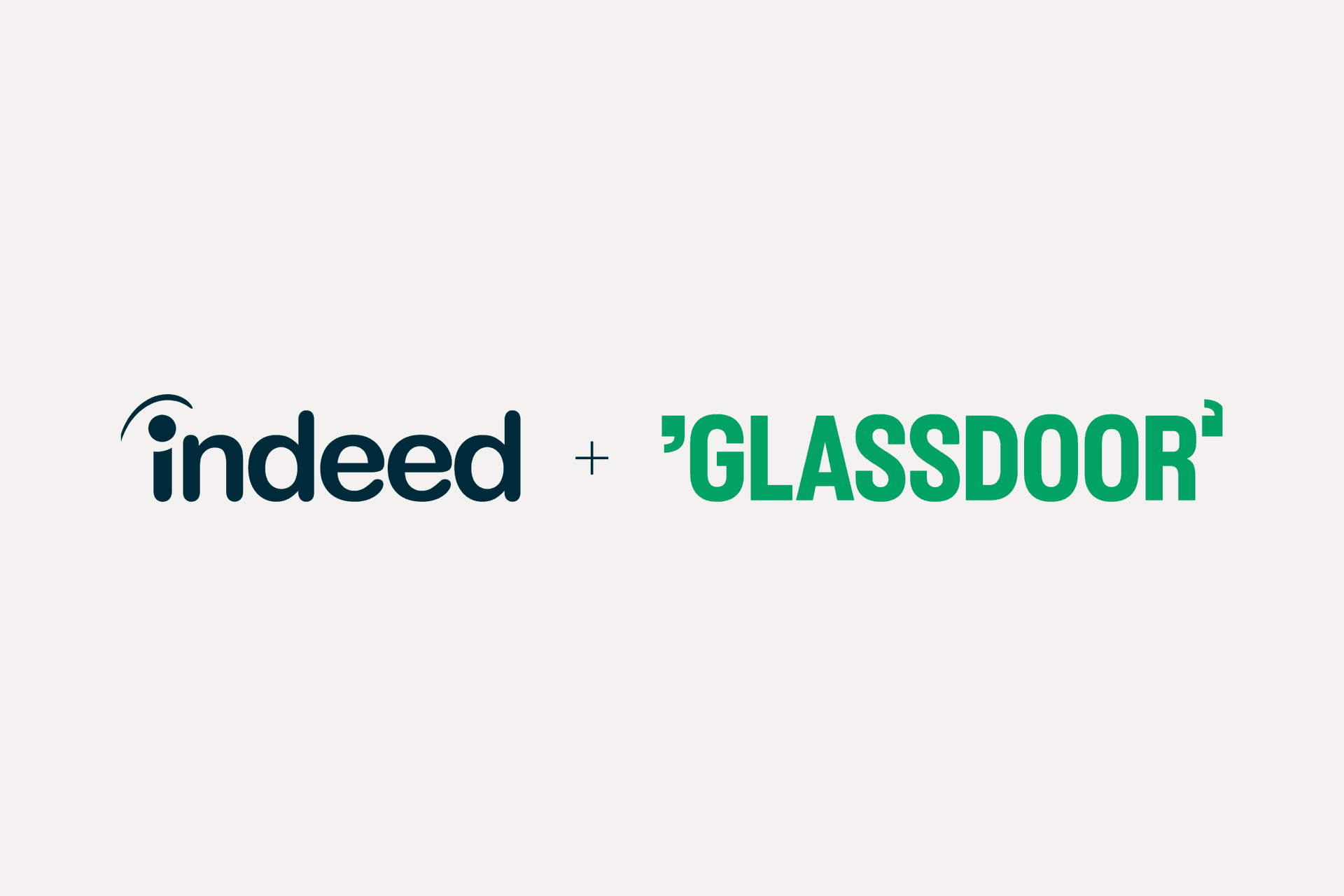 Text: Indeed logo plus sign glassdoor logo